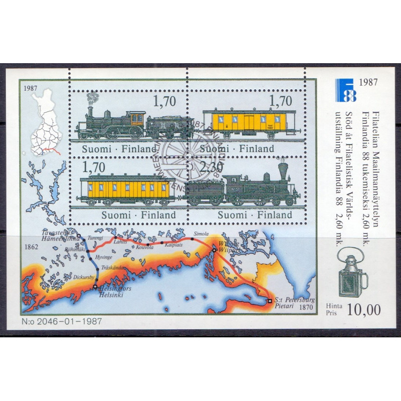 Finland. 1987. Finlandia, miniark AFA nr. 1016 **   , postfrisk stemplet FDC