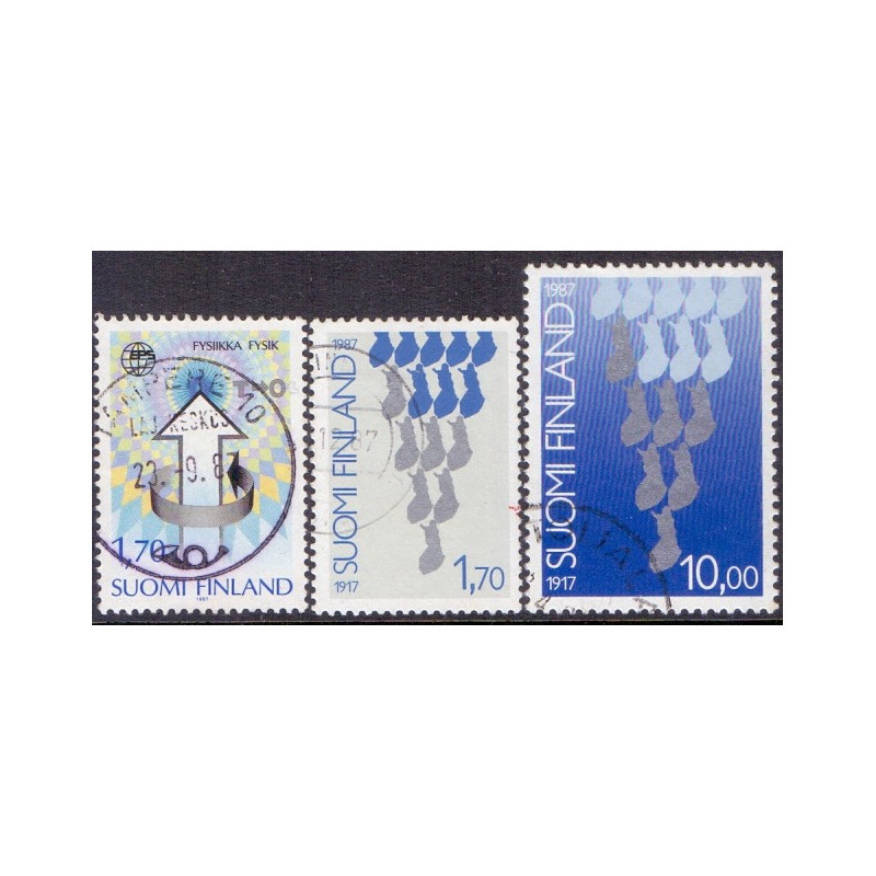 Finland. 1987. Fysik, og Selvstændighed. AFA nr. 1024-26  **   , postfrisk stemplet FDC