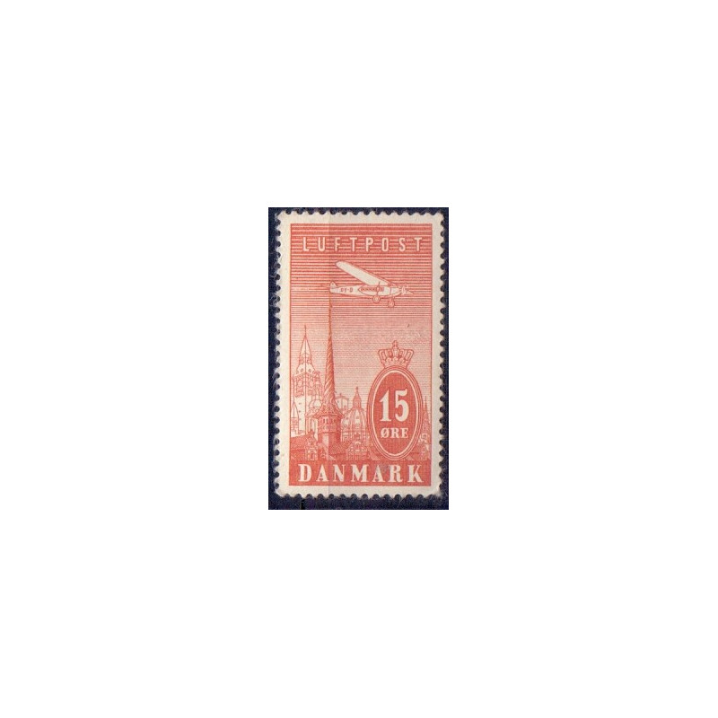 1934. Luftpostmærke, med variant "Hvid fartstribe" i halen AFA nr 217 *