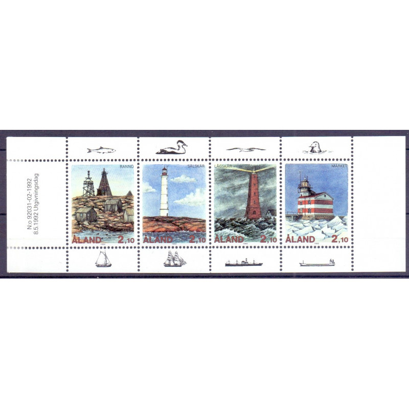 Åland. 1992. Fyrtårne, i sammentryk. AFA nr. 57-60 **, st