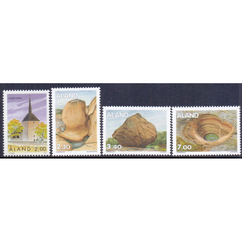 Åland. 1994-95. Sunds kirke og dagligmærker. AFA nr. 91-94 **                      st