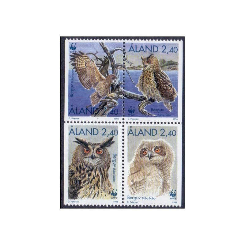 Åland. 1996. Ugler i sammentryk. AFA nr. 109-12 **                    st