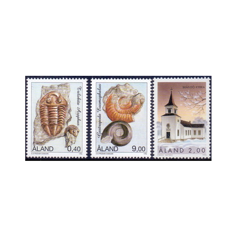Åland. 1996. Forsiler, og Brändø kirke. AFA nr. 117-19 **                    st