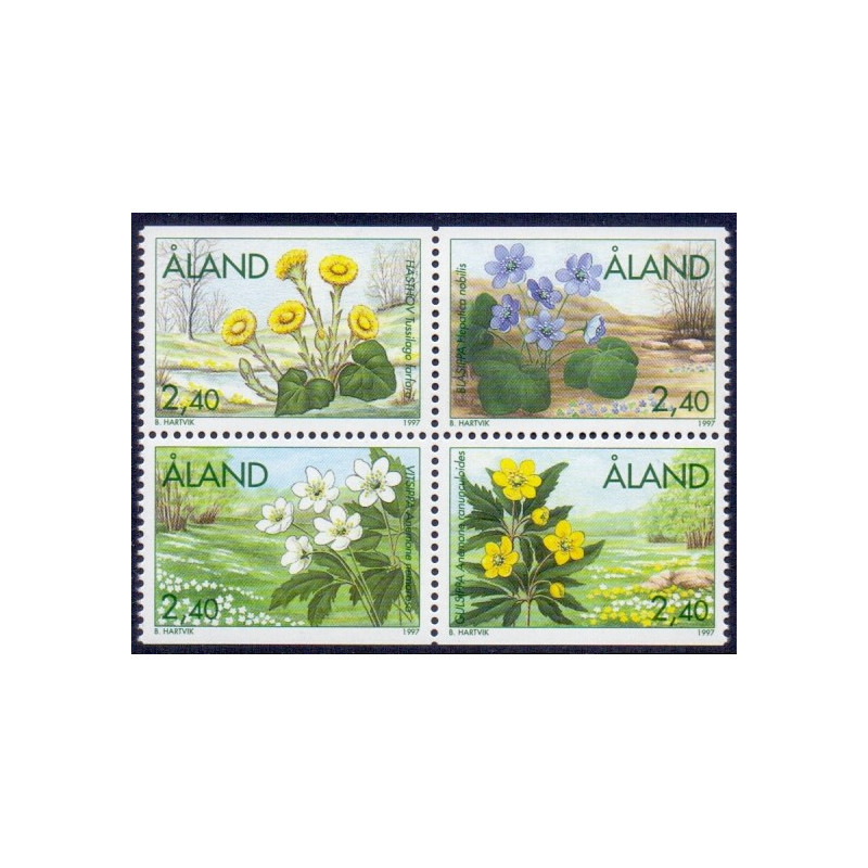 Åland. 1997. Blomster i sammentryk. AFA nr. 120-23 **                    st