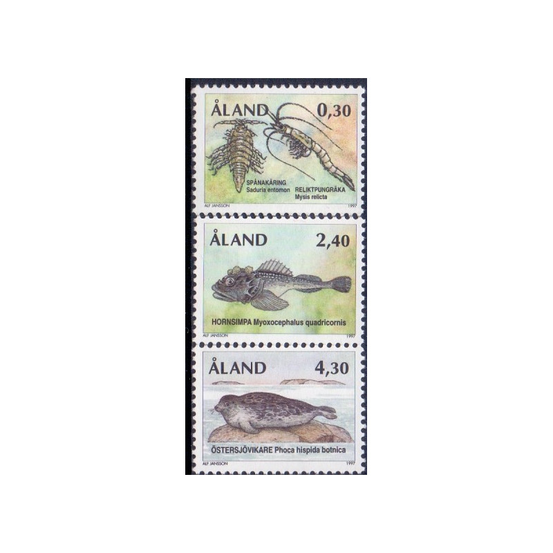 Åland. 1997. Ishavets dyr. AFA nr. 124-26 **                    st