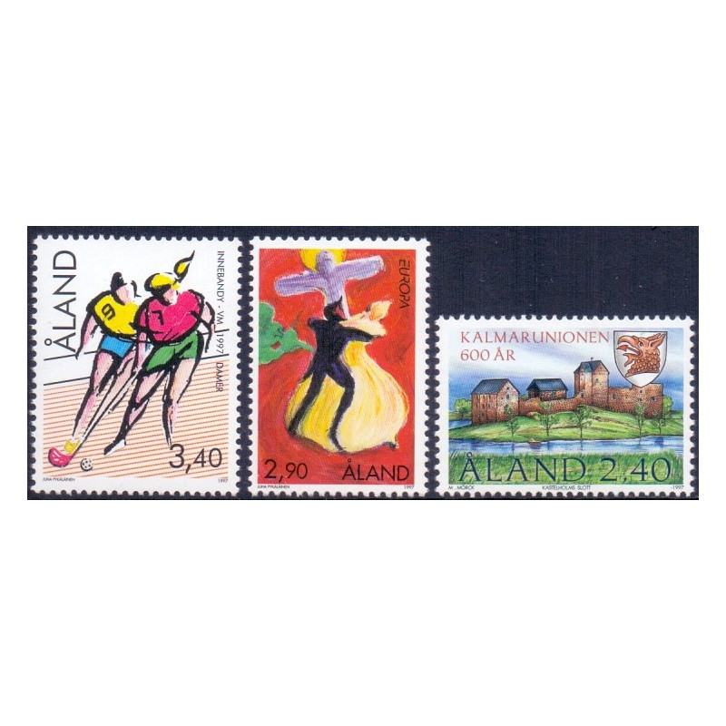 Åland. 1997. Hocky, Europamærke samt Kalmarunionen. AFA nr. 127-29**                    st
