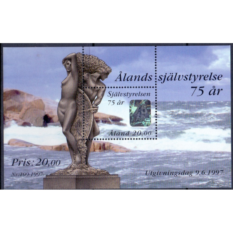 Åland. 1997. Selvstyre 75 år, miniark. AFA nr. 130 **                   st