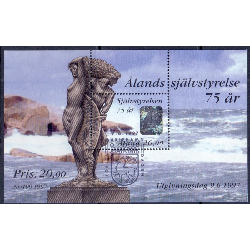 Åland. 1997. Selvstyre 75 år, miniark. AFA nr. 130 **                   st