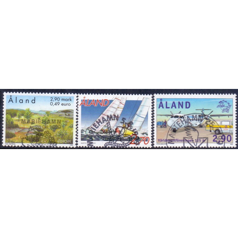 Åland. 1999. Europamærker, sejlsport, og Postunion. AFA nr. 157-59 **                st