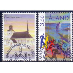 Åland. 1999. Lemland kirke, orienteringsløb. AFA nr. 162-63 **                st