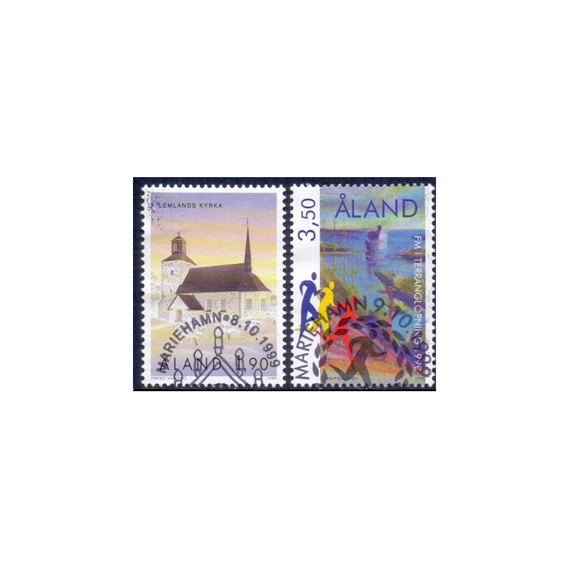 Åland. 1999. Lemland kirke, orienteringsløb. AFA nr. 162-63 **                st