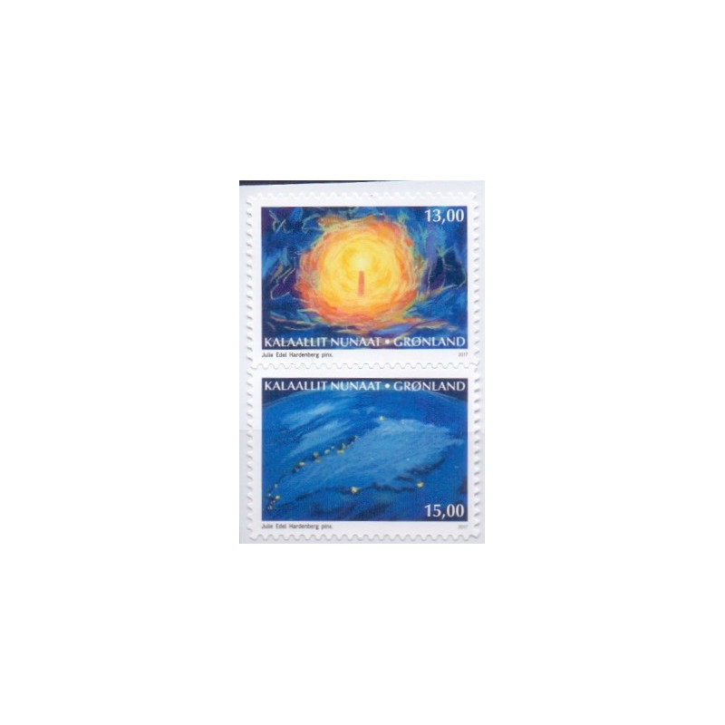 2017.13-15.00 kr. Julefrimærker. fra Hæfte. AFA nr. 772-73E ** postfrisk  stemplet FDC