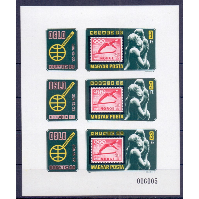 Ungarn.1980. NORWEX-frimærkeudstillingen. UTAKKET. AFA nr 3327U **