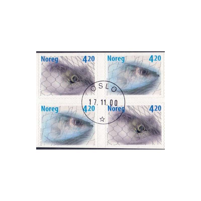 Norge. 2000. Fisk og redskab, i 4-blok. AFA nr. 1348Co-49Cn. **  stemplet postfrisk FDC