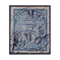 Norge. 1855. 4 Skilling blå AFA nr 1 *  st. stemplet postfrisk