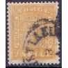 Norge. 1863-66. 2 Sk. Gul, AFA nr 6 * st. stemplet postfrisk
