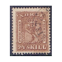 Norge. 1863-66. 24 Sk. Brun, AFA nr 10 * st. stemplet postfrisk