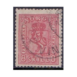 Norge. 1867-68. 8 Sk. Rosa, AFA nr 15a * st. stemplet postfrisk
