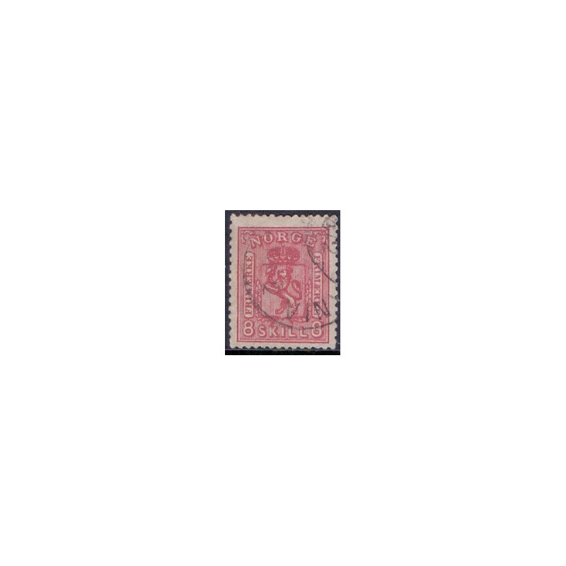 Norge. 1867-68. 8 Sk. Rosa, AFA nr 15a * st. stemplet postfrisk
