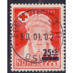 Norge. 1948. 25+5/20 Øre, Røde kors, AFA nr. 352 II. Luksus stemplet