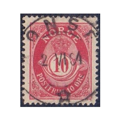 Norge. 1885-86. 10 Øre, posthorn. AFA nr. 45 . Luksus stemplet