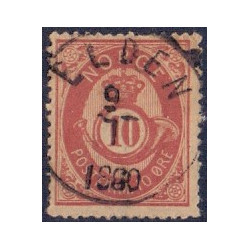 Norge. 1877-78. 10 Øre posthorn. AFA nr. 25. Luksus stemplet
