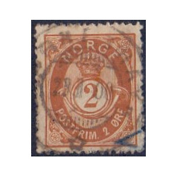 Norge. 1855. 2 Øre posthorn. AFA nr. 51. Luksus stemplet