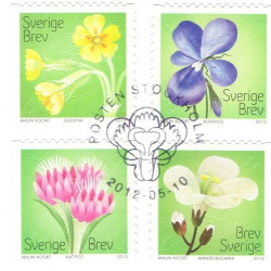 Sverige 2012. Sommerfrimærker. AFA nr. 2844-48 postfrisk stemplet  hæfte FDC parstykkke