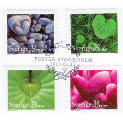Sverige 2013. Hjertet i naturen/Horisont. AFA nr. 2873-77 postfrisk  stemplet  hæfte FDC parstykkke