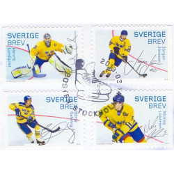 Sverige 2013. Svenske Ishockey helte. AFA nr. 2882-85 postfrisk stemplet  hæfte FDC parstykkke
