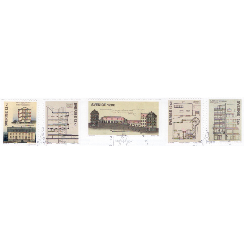 Sverige 2013. Stockholms Stadsarkiv. AFA nr. 2891-95, postfrisk stemplet  hæfte FDC parstykkke