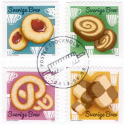 Sverige 2013. Småkager. AFA nr. 2897-2901, postfrisk stemplet  hæfte FDC parstykkke
