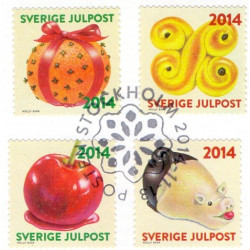 Sverige 2014. Julefrimærker. AFA nr. 2981-86 postfrisk stemplet  hæfte FDC parstykkke