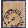 Sverige. 1855. 8 Sk. Banco gul, AFA nr. 4, ubrugt postfrisk, stemplet