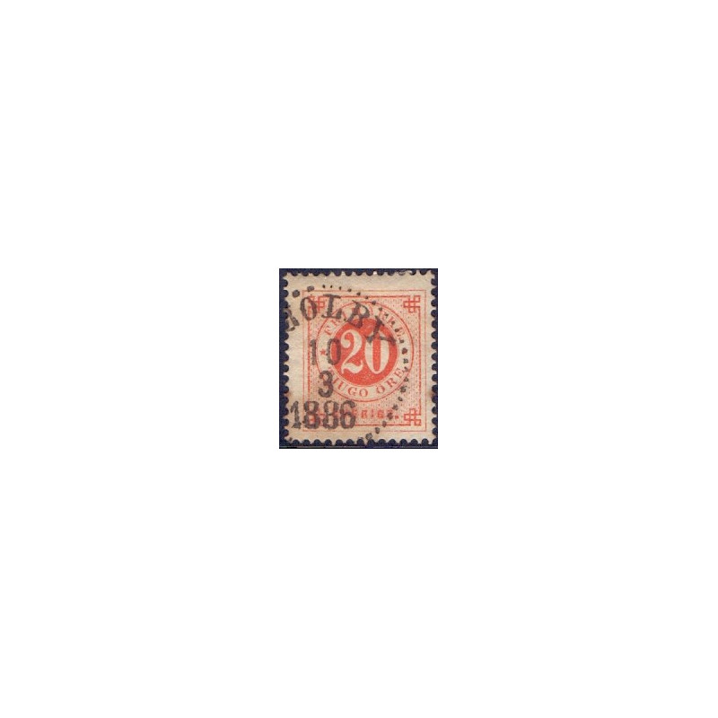 Sverige. 1877. Ringtype 20 Øre.  AFA nr. 22B * postfrisk stemplet FDC st,