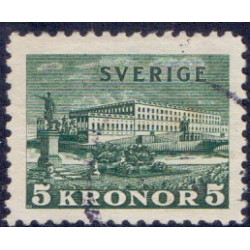 Sverige. 1934. Stockholm slot 5 kr, på, HVIDT papir, AFA nr.  216H **  postfrisk stemplet FDC st,