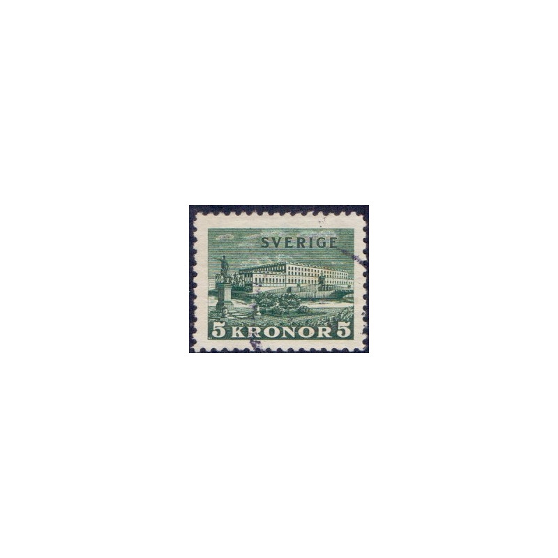 Sverige. 1934. Stockholm slot 5 kr, på, HVIDT papir, AFA nr.  216H **  postfrisk stemplet FDC st,