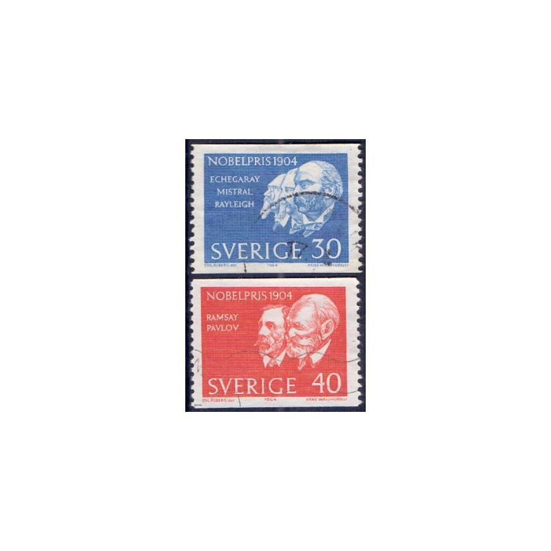 Sverige. 1964. Nobelpristagere 1904.  30-40 Øre. AFA nr. 535-36 **     postfrisk stemplet FDC st,