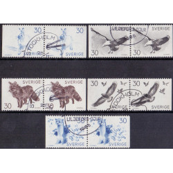 Sverige. 1968. Dyremalerier af Bruno Liljefors. AFA nr. 627Cv-631Ch ** (5 par)    postfrisk stemplet FDC st,