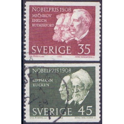 Sverige. 1968. Nobelpristager 1908, 35-40 Øre AFA nr. 632-33 **    postfrisk stemplet FDC st,
