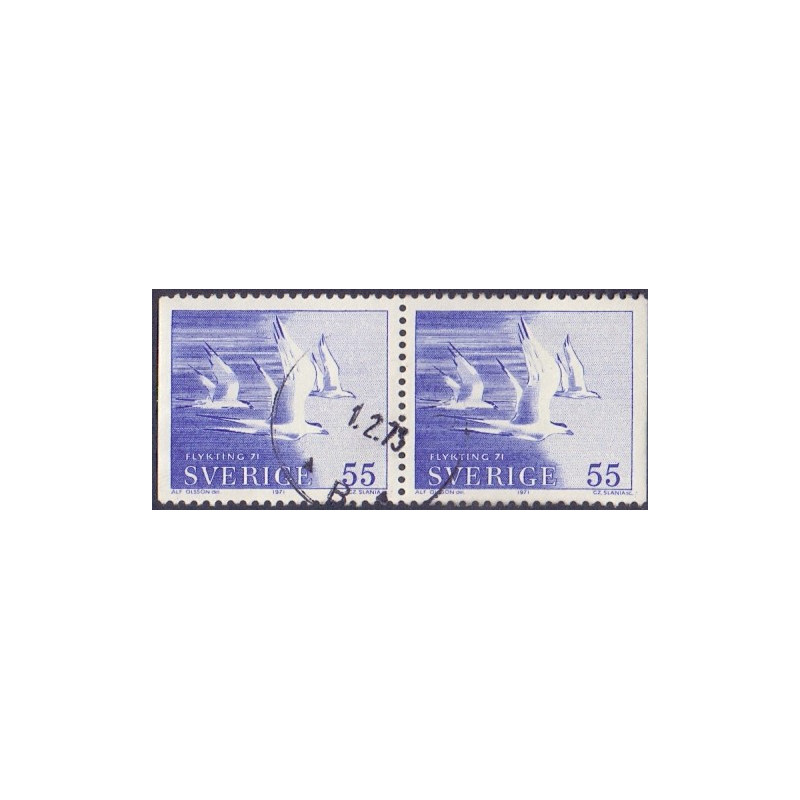 Sverige. 1971. Flygtninge 71. AFA nr. 711Cv & 711Ch **   postfrisk stemplet FDC st,
