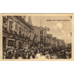 Royal. Kong Christian. Kongens ridt gennem Haderslev. Genforeningsdagen 1920. (Boisen)