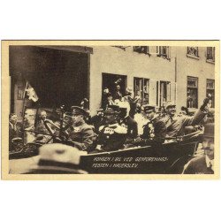 Royal. Kong Christian. Kongens i bil, Genforeningsfesten. Genforeningsdagen 1920. (Fotokort)