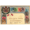 Rigsvåben og flag, Hilsen Fra Danmark, ubrugt  (Vincents)