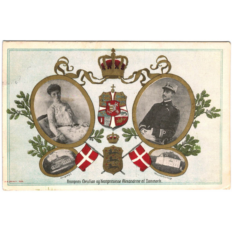 Royal. Kronprins Christian og prinsesse, brugt (Vincent)