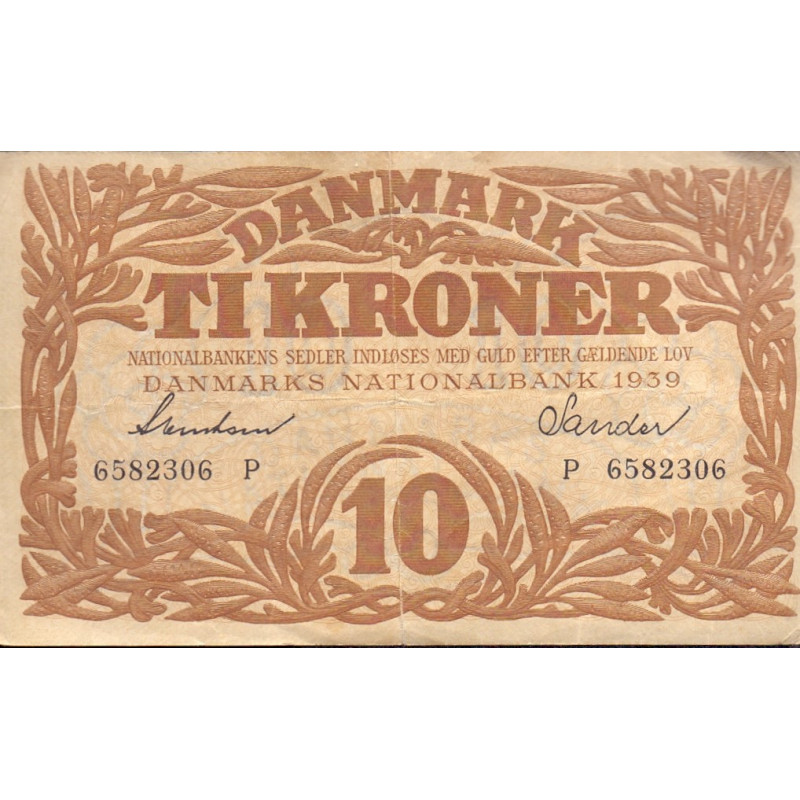 Danmark. 10 kr. Sieg 104 DOP 119 Pick 26 1939 P