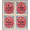 DWI. 1902 2c/3c, 4-blok med varianter nr. 20y **/*