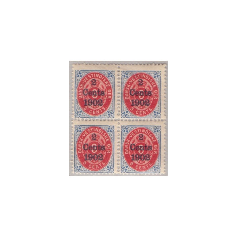DWI. 1902 2c/3c, 4-blok med variant nr. 20y **