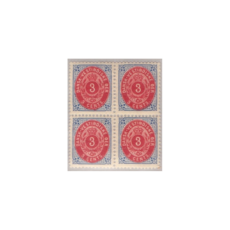 DWI. 1873-1902. 3c i 6-blok, med variant nr. 6By **