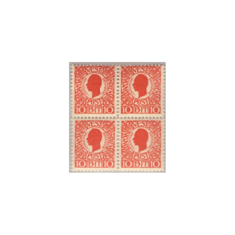 DWI. 1905. 10 bit i 4-blok, med variant, AFA nr 25 **